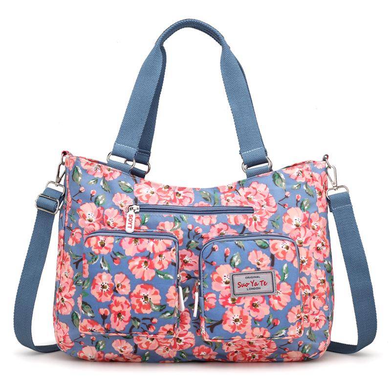 Damenmode Floral Stoff Tasche Single-Schulter Messenger Bag Diagonal Freizeit Tasche Reise Big Bag One size von Joom DACH