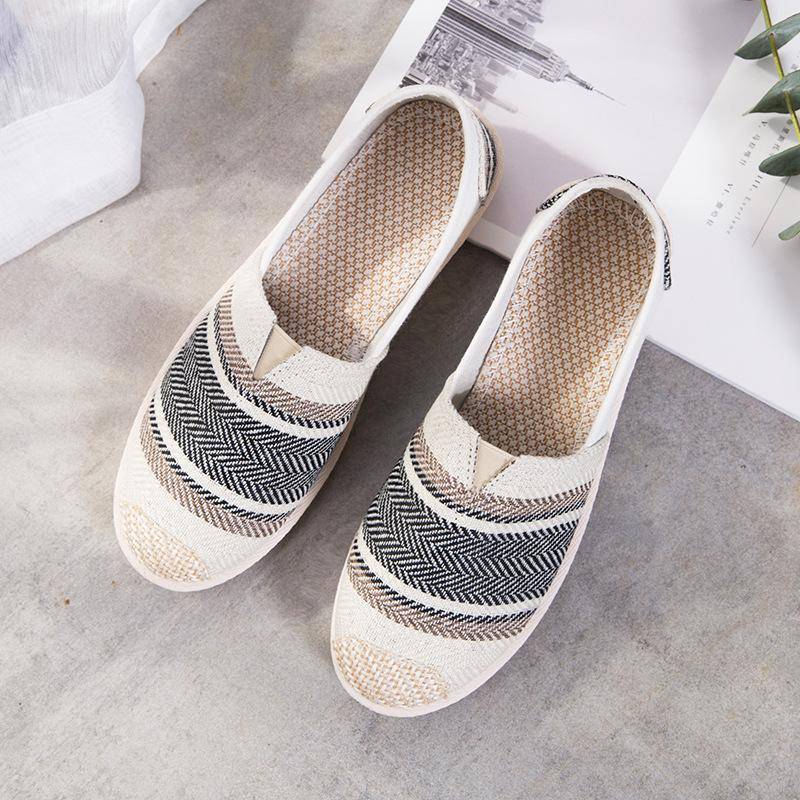 Damenmode Frühling Sommer Casual Flache Schuhe Round Toe Loafers Schuhe Fischer Bootsschuhe Damen Faule Hanfseil Weben Schuhe 38 von Joom DACH