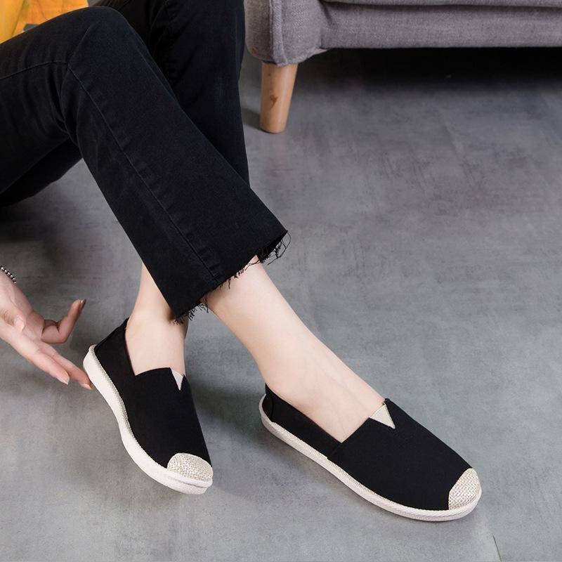 Damenmode Frühling Sommer Casual Flache Schuhe Round Toe Loafers Schuhe Fischer Bootsschuhe Damen Faule Hanfseil Weben Schuhe 38 von Joom DACH