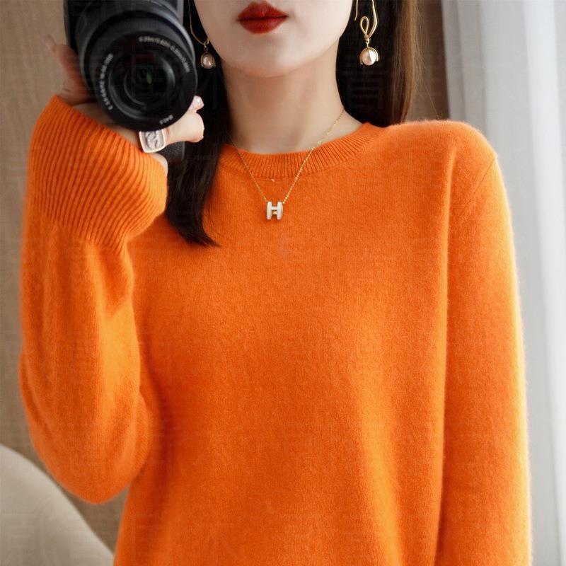 Damenmode Lässig Herbst Winter Einfarbig Druck Langarm Semi Rollkragen Damen Kleidung Wolle Strickpullover XXL von Joom DACH