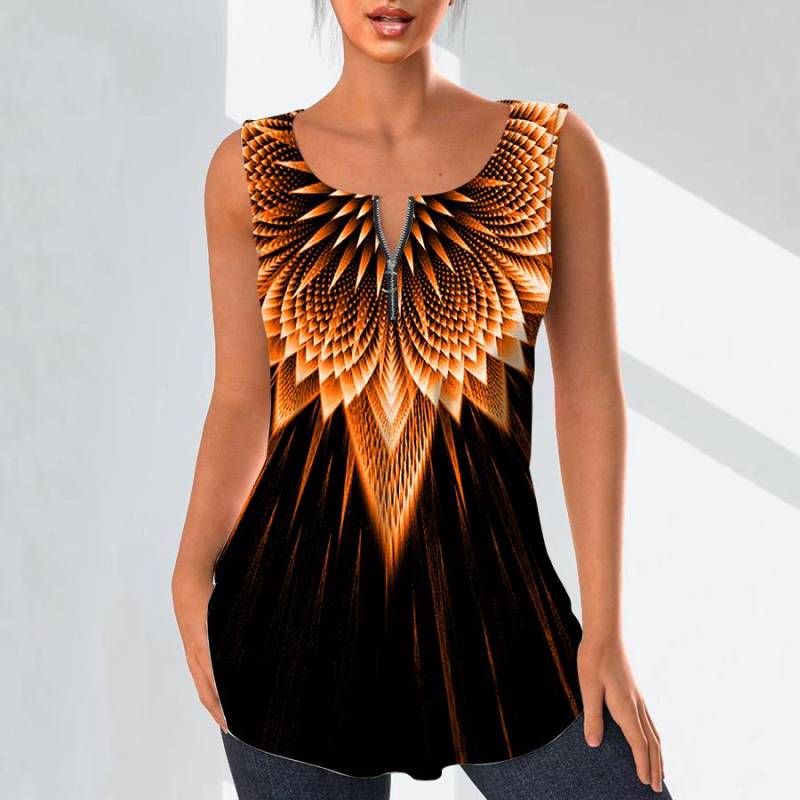 Damenmode V-Ausschnitt Shirts Casual Tops T-Shirt Damen 3D Blue Beam Print Weste Plus Size Ärmellose Bluse Tank Tops 8XL von Joom DACH