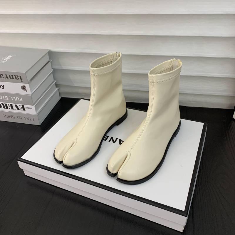 Damenstiefel Herbstschuhe Flacher Absatz Reißverschlussstiefel-Damen Luxus Designer Runde Zehen Low Rock Leder Gummi Mode Basic Ret 36 von Joom DACH