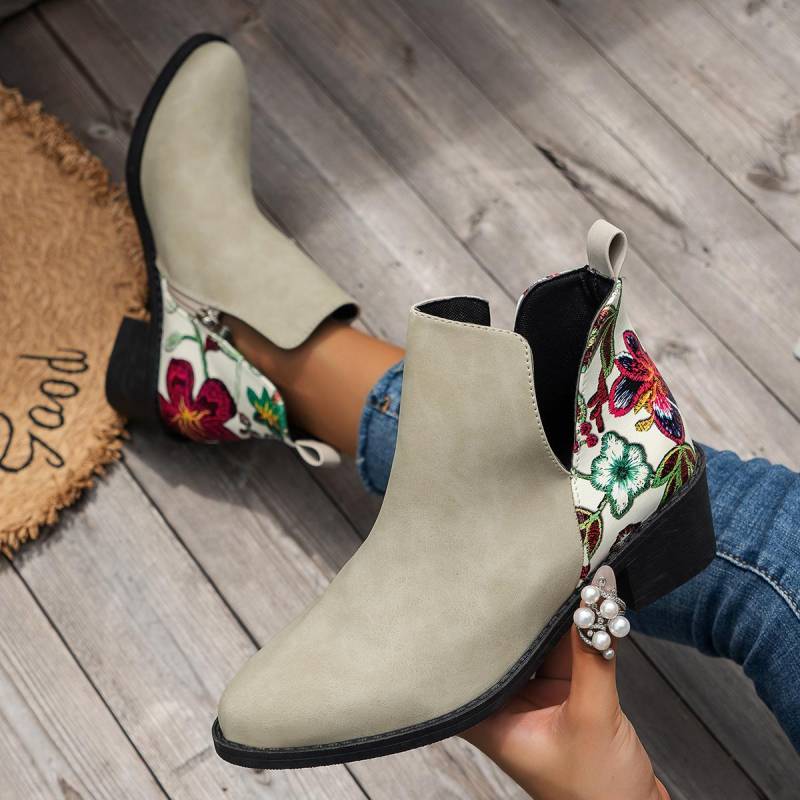 Damenstiefel Herbststiefeletten aus Wildleder mit spitzem Absatz und dickem Absatz, Übergröße 43, Stiefeletten mit Reißverschluss und Absatz, Designer-Schuhe für Damen 39 von Joom DACH