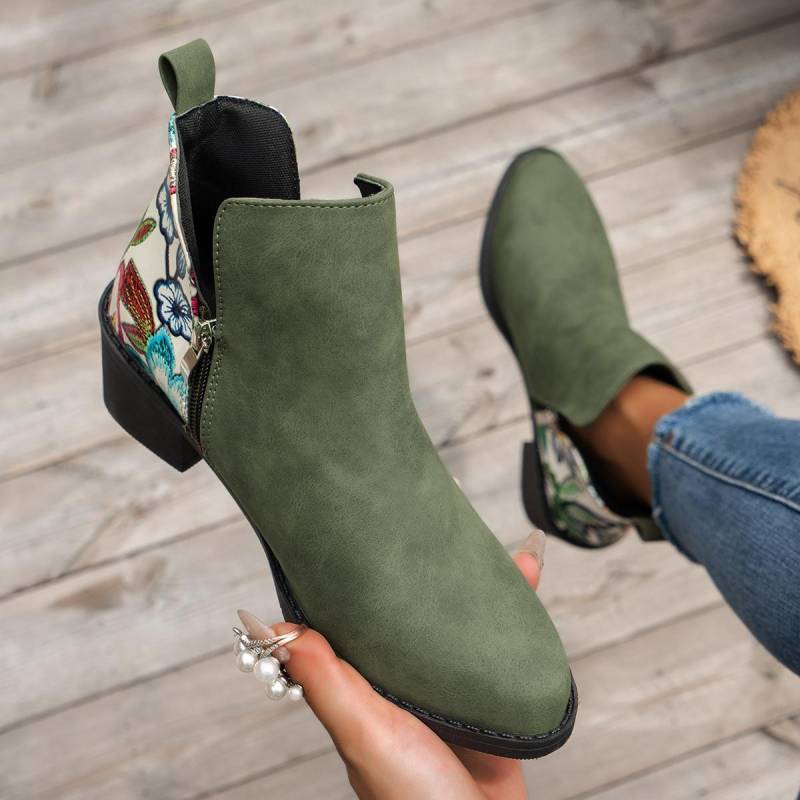 Damenstiefel Herbststiefeletten aus Wildleder mit spitzem Absatz und dickem Absatz, Übergröße 43, Stiefeletten mit Reißverschluss und Absatz, Designer-Schuhe für Damen 43 von Joom DACH