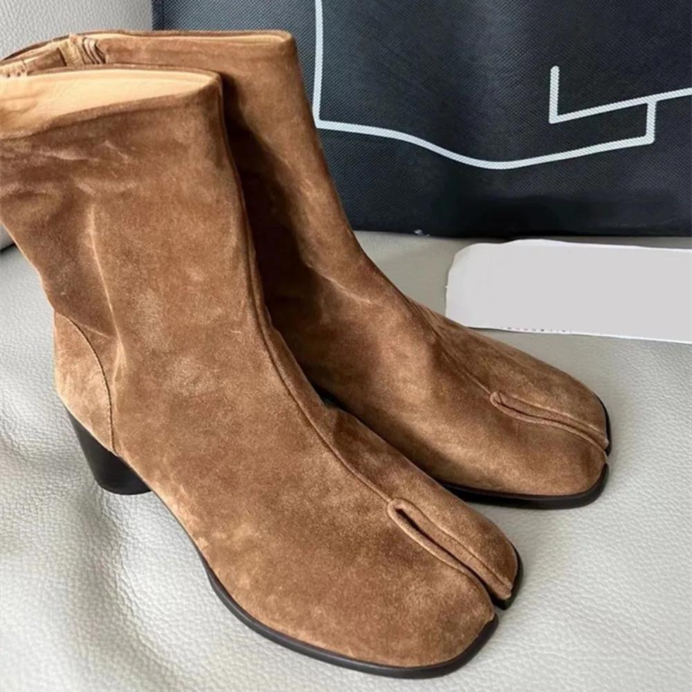 Damenstiefel aus Rindsuede Echtleder Zehensteg Damenschuhe Dicke Sohle Chelsea Stiefeletten für Damen Zehenstegstiefel 39 Damenstiefel aus Rindsuede Echtleder Zehensteg Damenschuhe Dicke Sohle Chelsea Stiefeletten für Damen Zehenstegstiefel 39 von Joom DACH