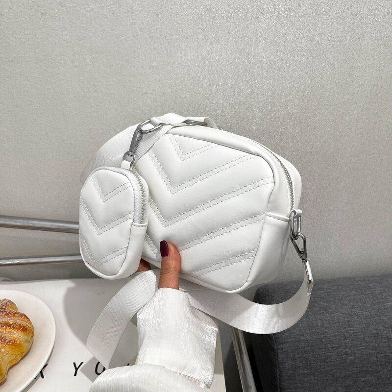 Damentasche Einfache Stickerei Einzelne Schultertasche Mode Umhängetasche PU Weiche Ledertextur Retro Mittelalterliche Mama-Tasche von Joom DACH