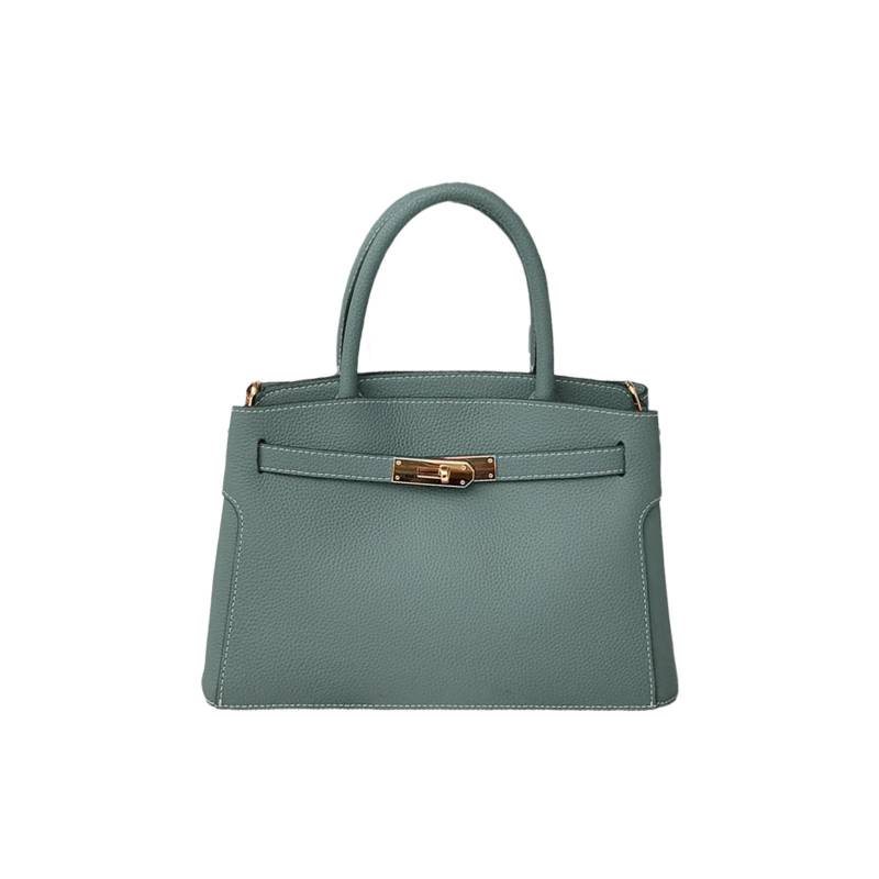 Damentasche aus vollnarbigem Leder, Frühlings-Einzelschultertasche aus hochwertigem strukturiertem Leder für Damen, Platintasche 21*12*20cm grün von Joom DACH