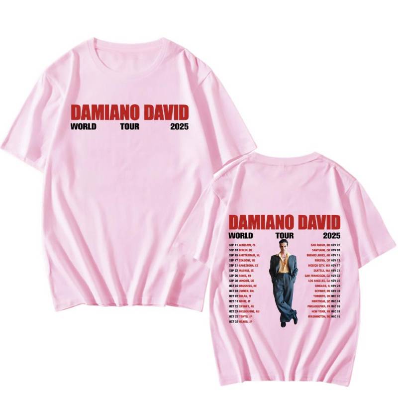 Damiano David T-Shirts Damiano David Welttour 2025 T-Shirt Neues Design Damen Herren T-Shirts Hochwertige Baumwolle Kurzarm Tops M rosa Damiano David T-Shirts Damiano David Welttour 2025 T-Shirt Neues Design Damen Herren T-Shirts Hochwertige Baumwolle Kurzarm Tops M rosa von Joom DACH