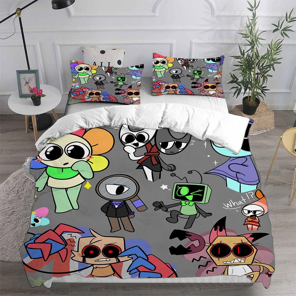 Dandy's World Bettwäsche-Set Spiel 3D-Druck Bettbezug-Set mit Kissenbezügen Junge Mädchen Teenager Kinder Geburtstagsgeschenk Weiche Bettwäsche Eusingle2pcs135x200 von Joom DACH