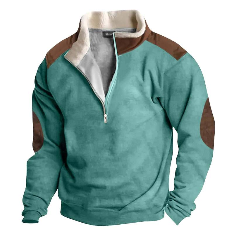 Das Herren-Sweatshirt mit Stehkragen im Frühling und Herbst ist ein Outdoor-Freizeitpullover M grün von Joom DACH