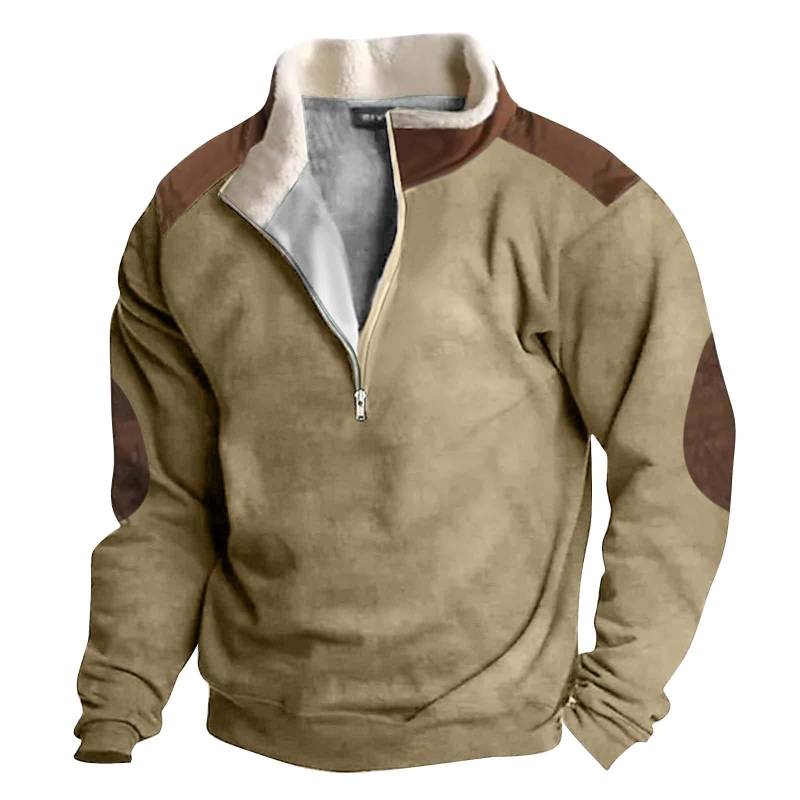 Das Herren-Sweatshirt mit Stehkragen im Frühling und Herbst ist ein Outdoor-Freizeitpullover XXL khaki von Joom DACH