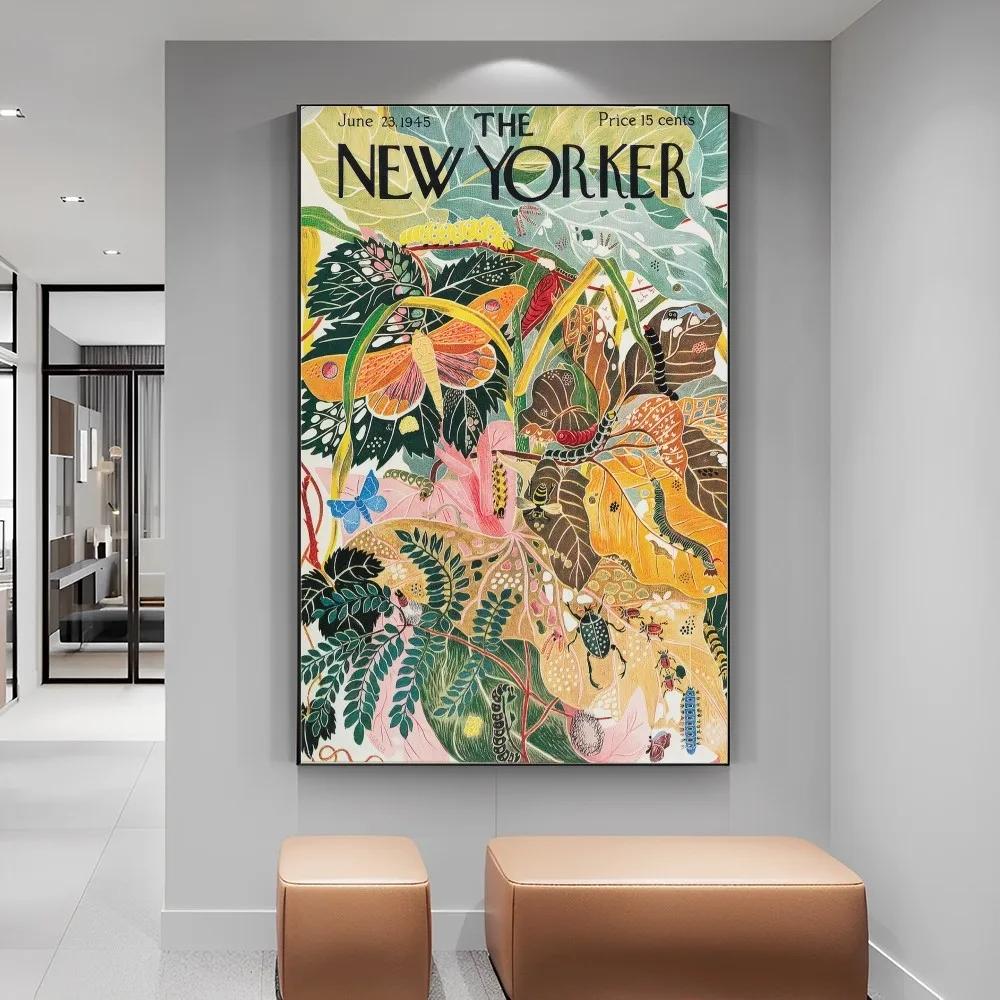 Das New Yorker Magazin Leinwandposter Wandkunst Poster Heim Kaffee Dekoration Wandmalerei Wohnzimmer Schlafzimmer Flur Dekor 40cm×50cm NoFrame von Joom DACH