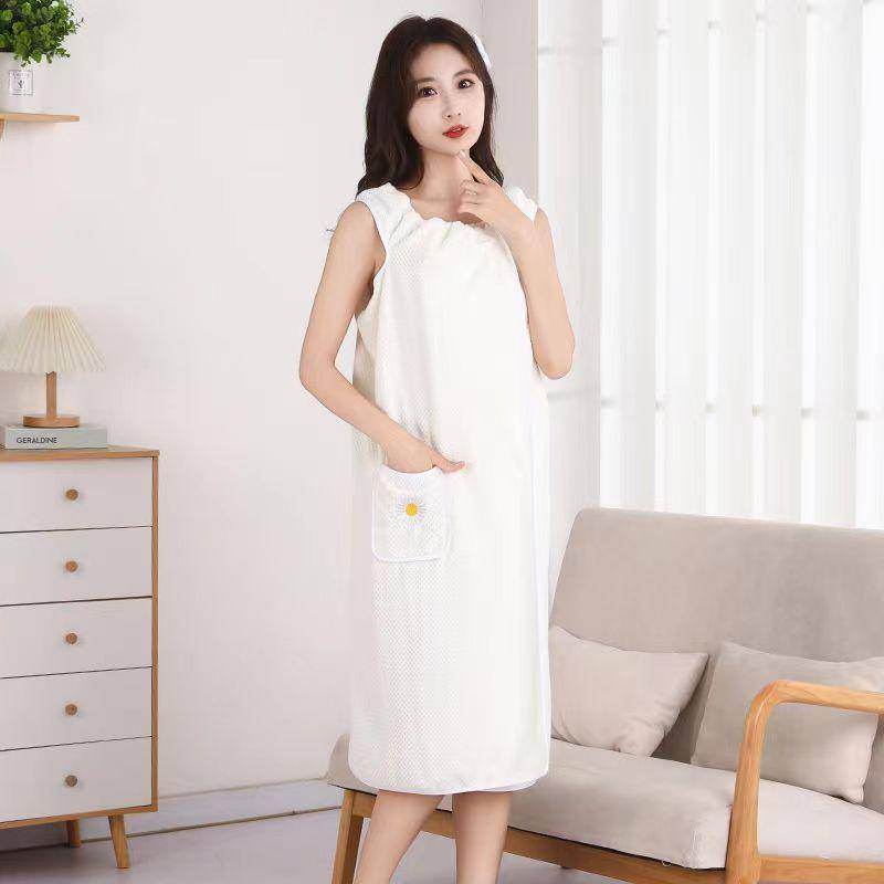 Das verlängerte Badetuch kann zum Einwickeln von Bademänteln für Erwachsene getragen werden und Haushaltskleidung ist weich, ohne Haare zu verlieren 100*130 weiß von Joom DACH