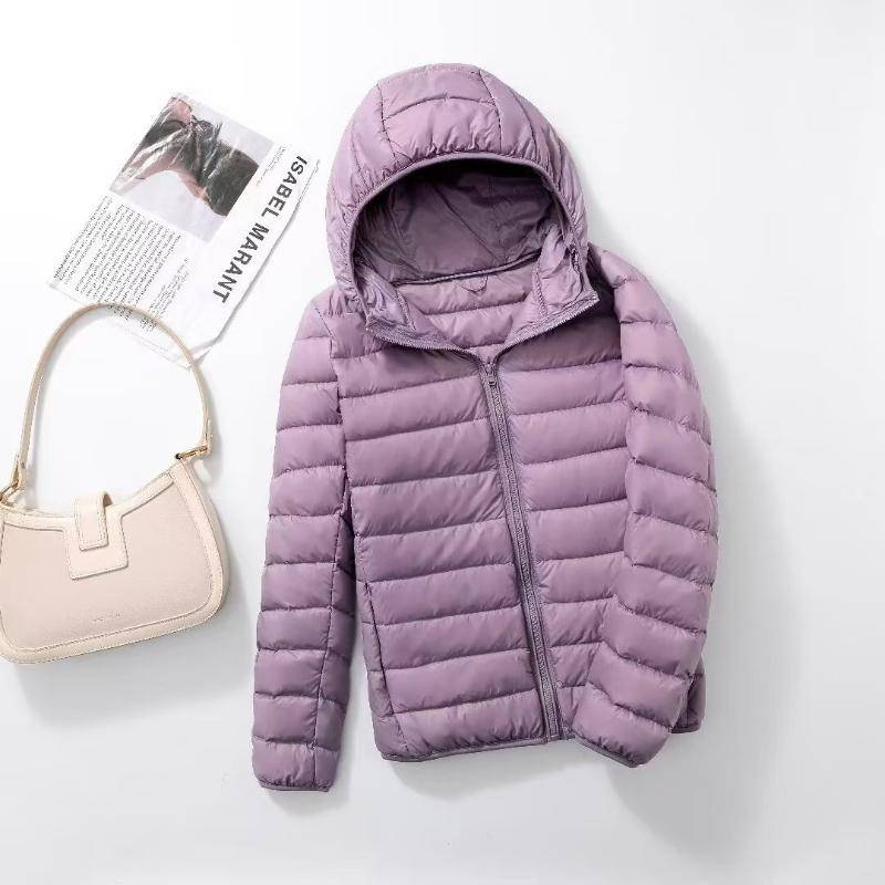 Daunenjacke Damen 2024 Neue Kurze Dünn Dick Warm Schlank Temperament Weiße Entendaunen Mode Kurzmantel 7XL von Joom DACH