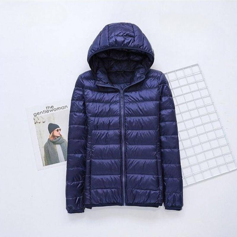 Daunenjacke Damen 2024 Neue Kurze Dünn Dick Warm Schlank Temperament Weiße Entendaunen Mode Kurzmantel 8XL von Joom DACH