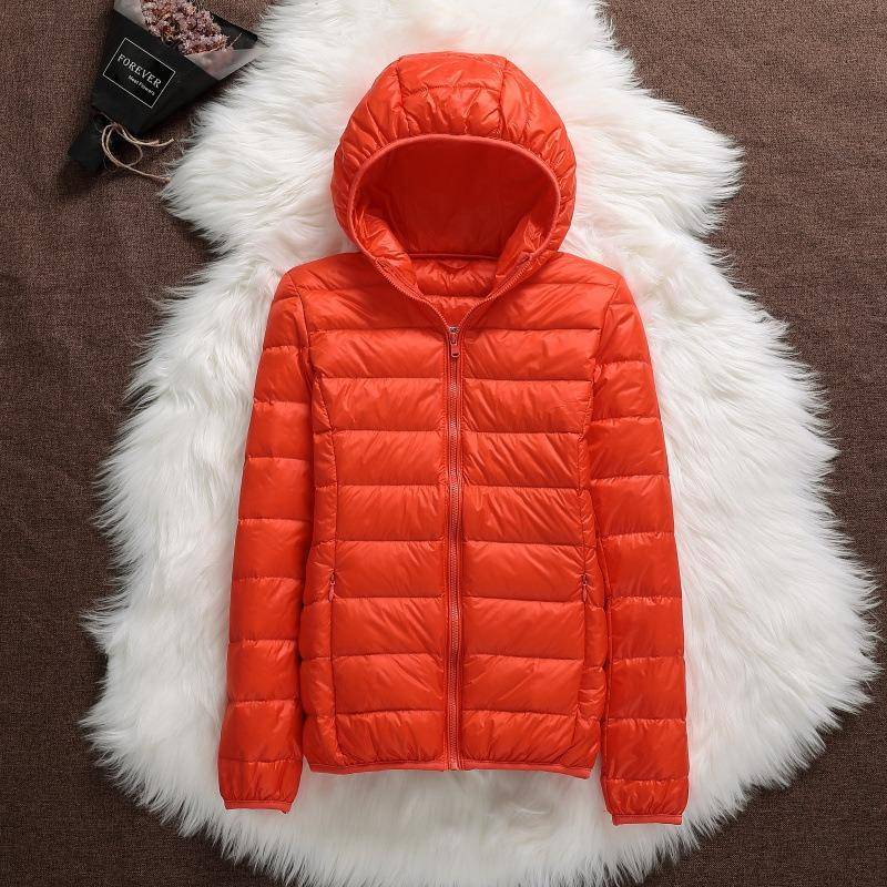 Daunenjacke Damen Mantel Herbst Winter Jacken für warme Steppparka Damen und leichte Damen Ultraleichte Kapuze XXXXL orange von Joom DACH