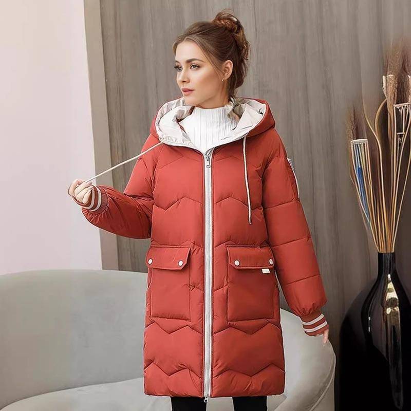 Daunenjacke Damen Mittellanger lockerer Wintermantel im koreanischen Stil Verdickte Baumwolljacke Brotmantel Baumwolljacke Trendy XL von Joom DACH