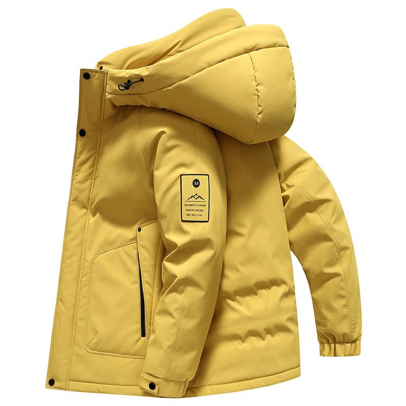 Daunenjacke Herbst und Winter Neue junge Herren Verdickte Kältebeständige Daunenjacke 3XL gelb von Joom DACH