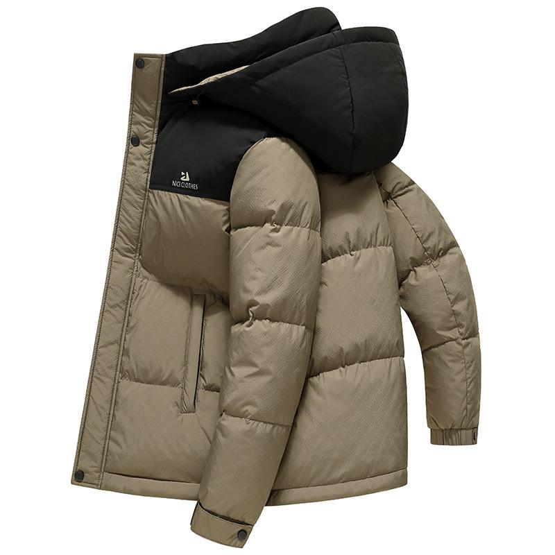 Daunenjacke Herren Winterbekleidung Neue Kontrastfarbe Daunenjacke Kälteschutz Warm Lässig Jacquard Verdickte Daunenjacke für Herren 4XL von Joom DACH