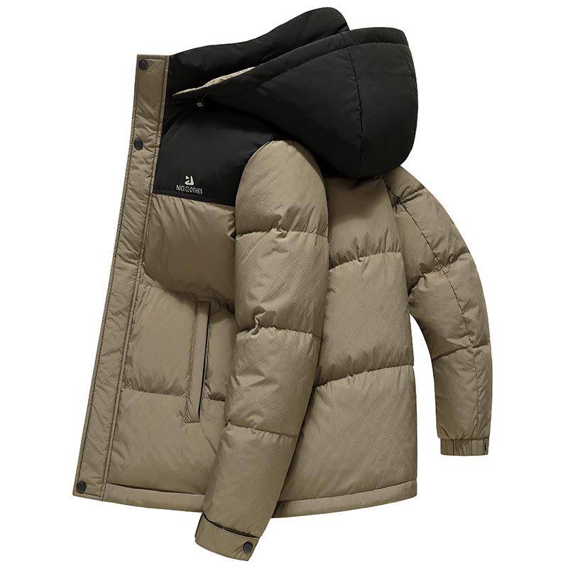 Daunenjacke Herren Winterbekleidung Neue Kontrastfarbe Daunenjacke Kälteschutz Warm Lässig Jacquard Verdickte Daunenjacke für Herren 4XL von Joom DACH