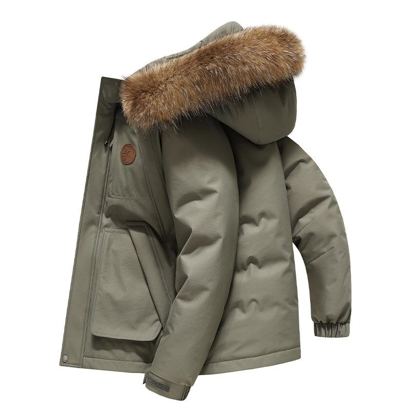 Daunenjacke mit Kapuze Herren Neue Winterjacke Ist Kältebeständig und Warm 4XL grün von Joom DACH