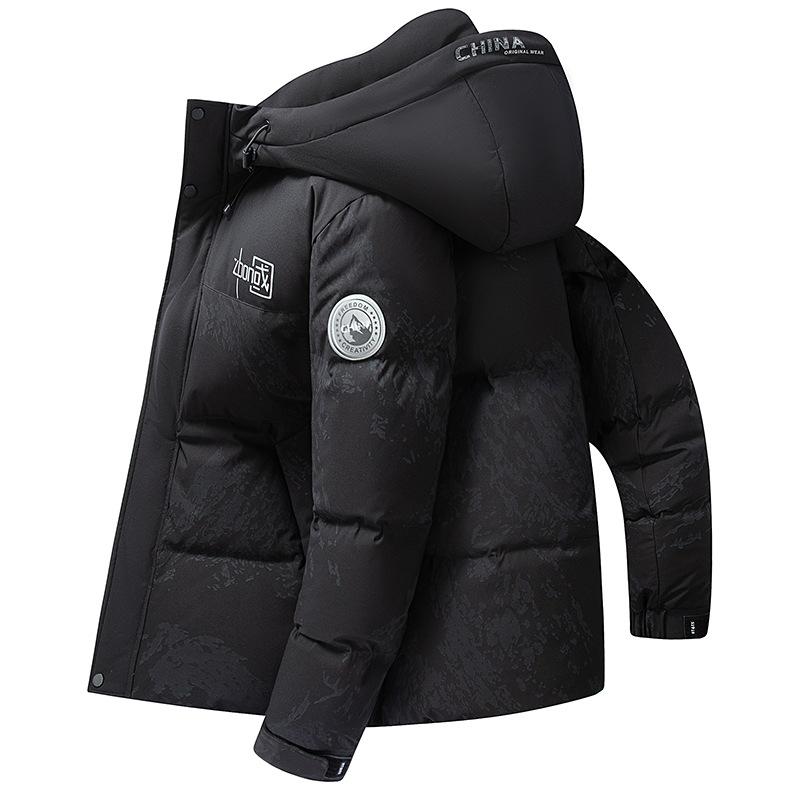 Daunenjacke mit Kapuze für Herren, verdickte Jugend-Camouflage-Kurzdaunenjacke, Herbst- und Winter-Herrenbekleidung 3XL von Joom DACH