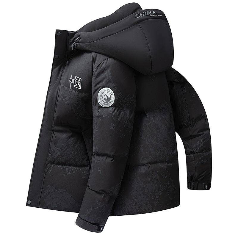 Daunenjacke mit Kapuze für Herren, verdickte Jugend-Camouflage-Kurzdaunenjacke, Herbst- und Winter-Herrenbekleidung 3XL von Joom DACH