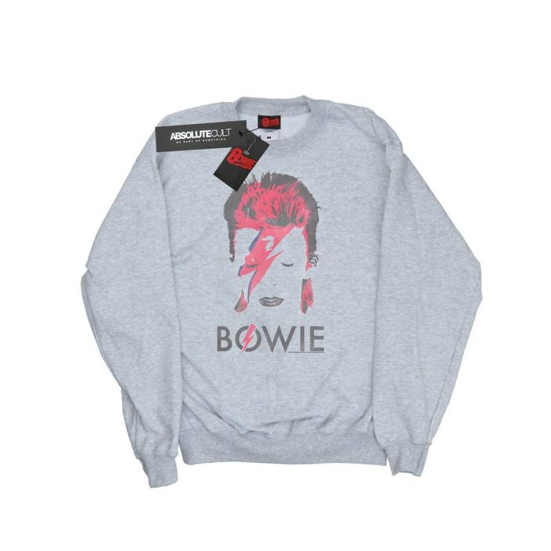 David Bowie Aladdin Sane Distressed-Sweatshirt für Mädchen 9-11 Years grau von Joom DACH