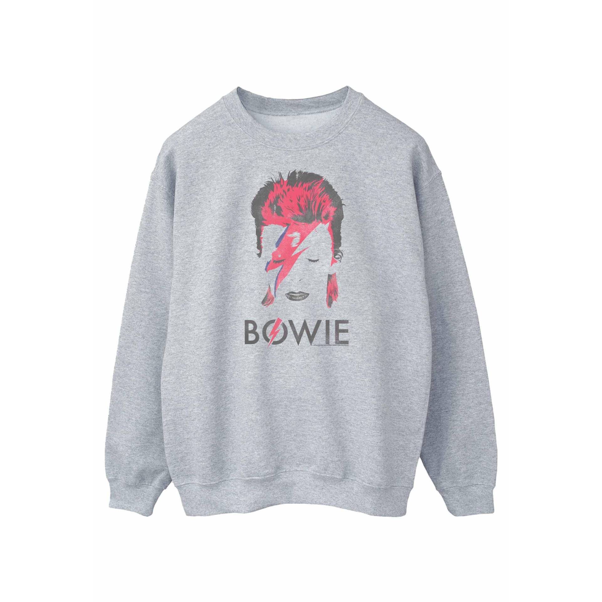 David Bowie Damen/Damen Aladdin Sane Distressed Sweatshirt XXL grau von Joom DACH