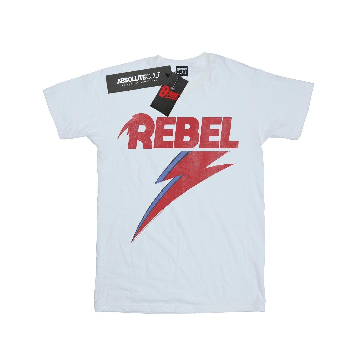 David Bowie Distressed Rebel Baumwoll-T-Shirt für Mädchen 7-8 Years weiß von Joom DACH