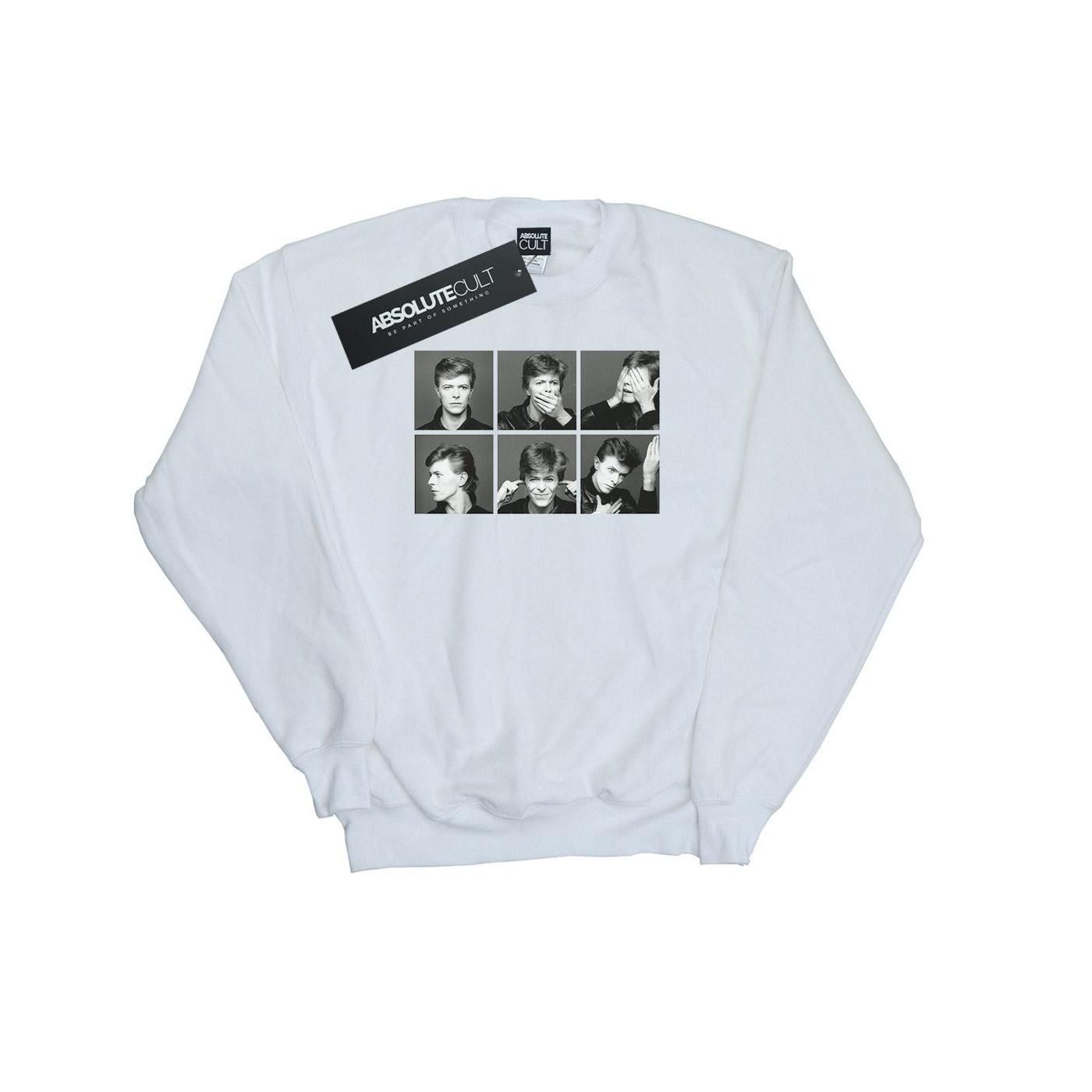 David Bowie Herren-Sweatshirt mit Fotocollage L weiß David Bowie Herren-Sweatshirt mit Fotocollage L weiß von Joom DACH