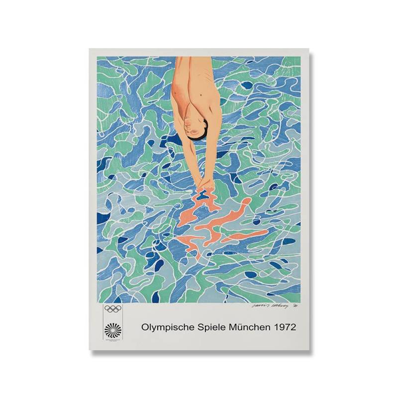 David Hockney Kunstdrucke Ausstellung Vintage Leinwand Poster Abstrakte Kunstwerk Malerei Wand Bilder für Wohnzimmer Wand Kunst Dekor 30x40cm No Framed von Joom DACH