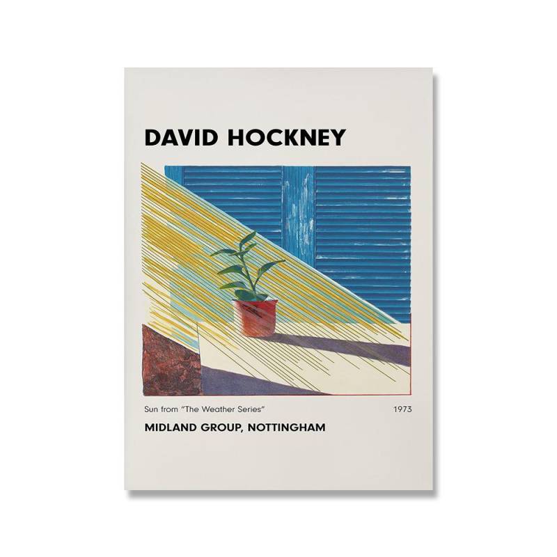 David Hockney Kunstdrucke Ausstellung Vintage Leinwand Poster Abstrakte Kunstwerk Malerei Wand Bilder für Wohnzimmer Wand Kunst Dekor 50x70cm No Framed von Joom DACH