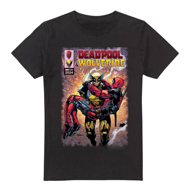 Deadpool & Wolverine Herren-T-Shirt „Wolverine rettet Deadpool“ L schwarz von Joom DACH