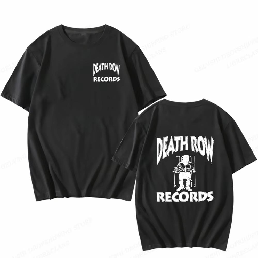 Death Row Records T-Shirt Herrenmode T-Shirts Baumwolle T-Shirts Hip Hop Tops Tees Damen Tees Sommer Camisetas Oversize Casual L von Joom DACH