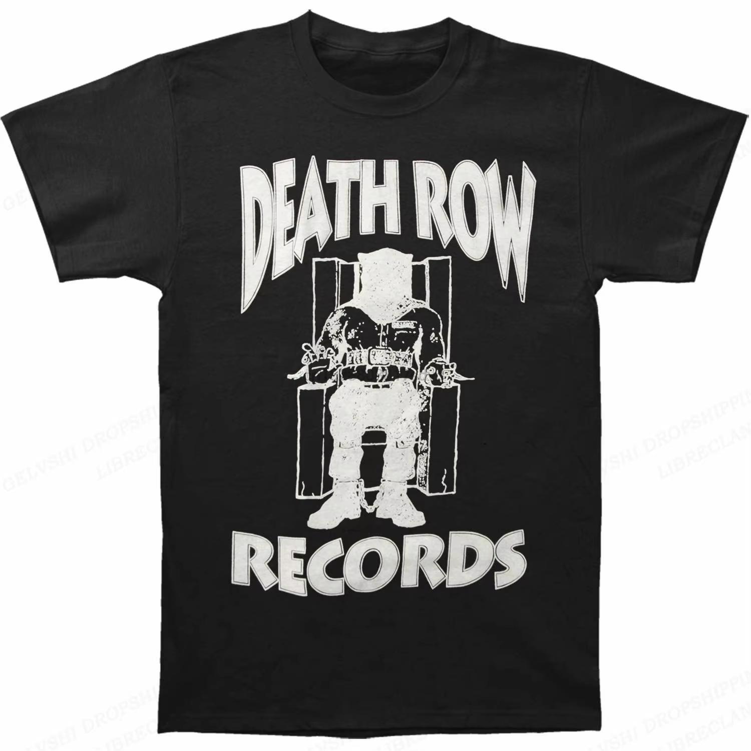 Death Row Records T-Shirt Herrenmode T-Shirts Baumwolle T-Shirts Hip Hop Tops Tees Damen Tees Sommer Camisetas Oversize Casual XL von Joom DACH