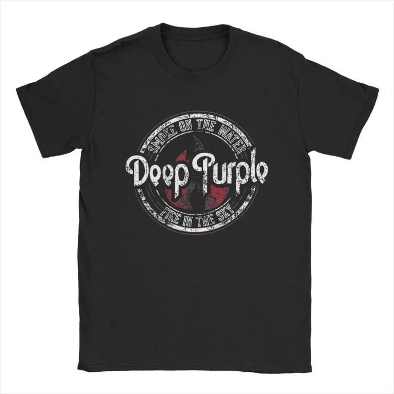 Deep Purple T-Shirt für Herren, Neuheit, 100 % Baumwolle, Rundhalsausschnitt, kurzärmelig, Geschenkidee, Kleidung XXXL von Joom DACH