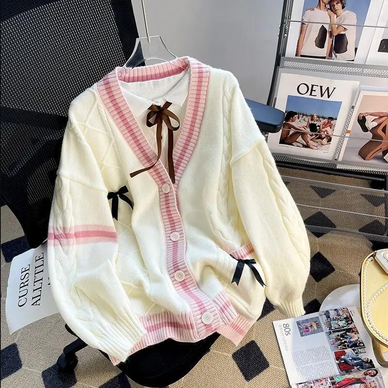 Deeptown Sweet Coquette Pullover Strickjacke Damen Kawaii Schleife Strickjacke Japanische Adrette Lolita Strickwaren JK Pullover 2XL beige Deeptown Sweet Coquette Pullover Strickjacke Damen Kawaii Schleife Strickjacke Japanische Adrette Lolita Strickwaren JK Pullover 2XL beige von Joom DACH