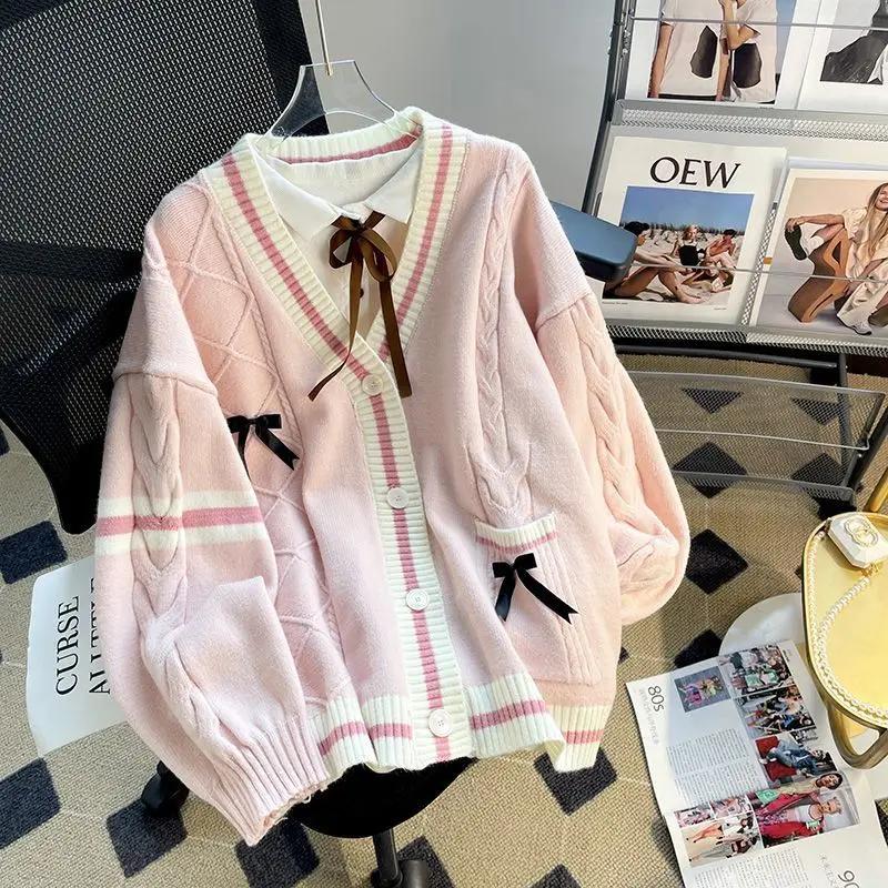 Deeptown Sweet Coquette Pullover Strickjacke Damen Kawaii Schleife Strickjacke Japanische Adrette Lolita Strickwaren JK Pullover M rosa Deeptown Sweet Coquette Pullover Strickjacke Damen Kawaii Schleife Strickjacke Japanische Adrette Lolita Strickwaren JK Pullover M rosa von Joom DACH