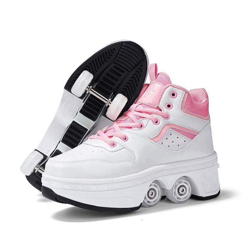 Deformierte Schuhe 6-15 Jahre alt Deformierte Rollschuhe mit vier Rädern können laufen und skaten Skates Mädchen Runaway Schuhe 39 von Joom DACH