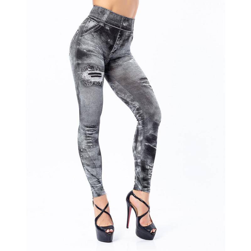 Dehnbare Damen-Jeans-Denim-Leggings mit hoher Taille und schmaler Hose 3XL von Joom DACH