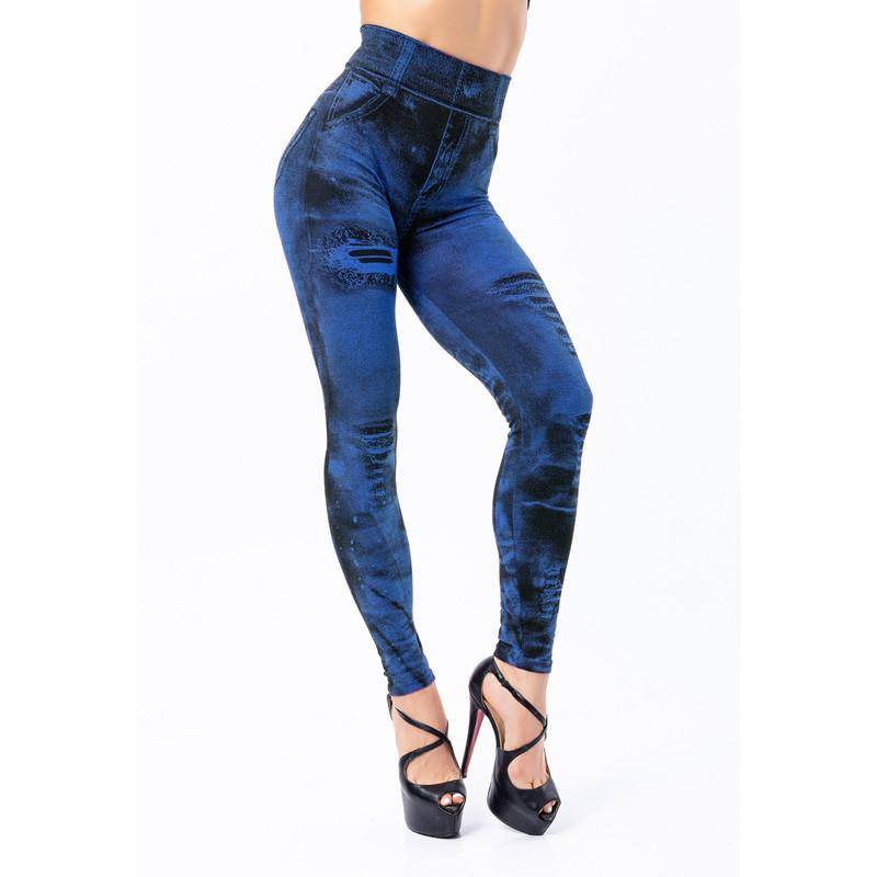 Dehnbare Damen-Jeans-Denim-Leggings mit hoher Taille und schmaler Hose 3XL von Joom DACH