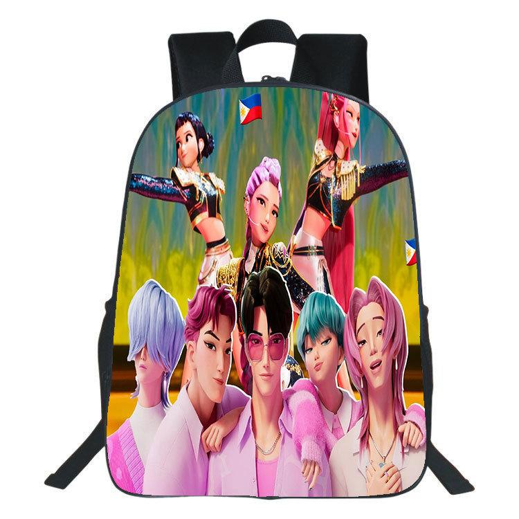 Demon Hunters Studenten- & Kinder 40CM Rucksack - KPop Jägerin Doppel-Schultertasche 40cm von Joom DACH