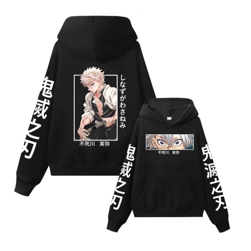 Demon Slayer Anime Hoodie Shinazugawa Sanemi Print Mit Kapuze Männer Frauen Kleidung Beiläufige Lose Streetwear Harajuku Unisex Sweatshirt XS schwarz von Joom DACH