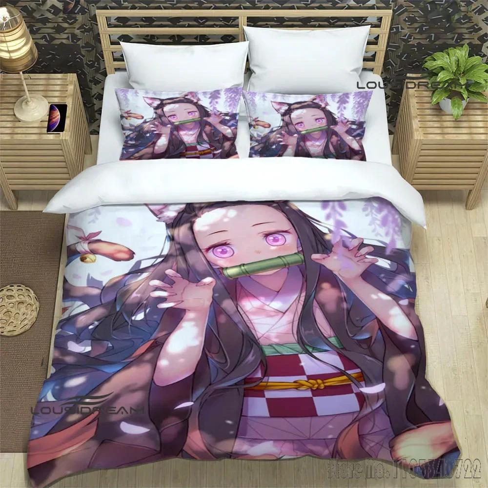 Demon Slayer Bedrucktes Bettbezug-Set HD Bettdeckenbezug für Kinder Bettwäsche-Sets Bettwäsche Schlafzimmerdekor Baby 120x150cm von Joom DACH