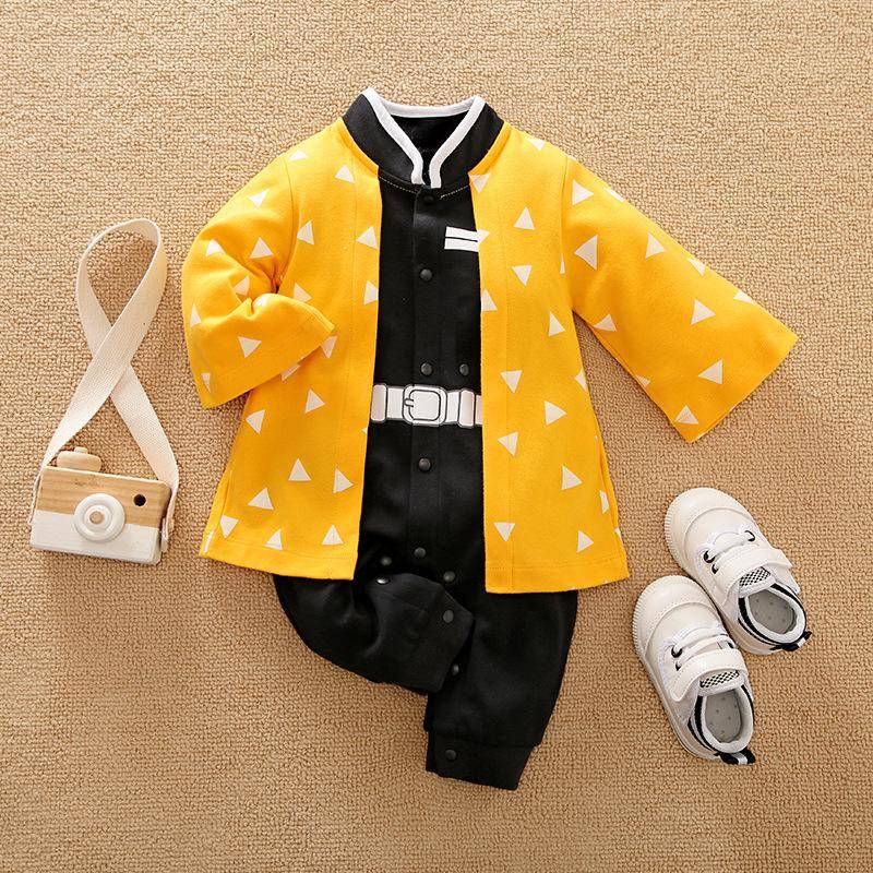 Demon Slayer Cosplay Kostüm Baby Kleidung Kinder Cartoon Anime Strampler Junge Mädchen Chrismats Halloween Baby Cosplay Colthes Säugling Baby Overall Overalls 73cm von Joom DACH