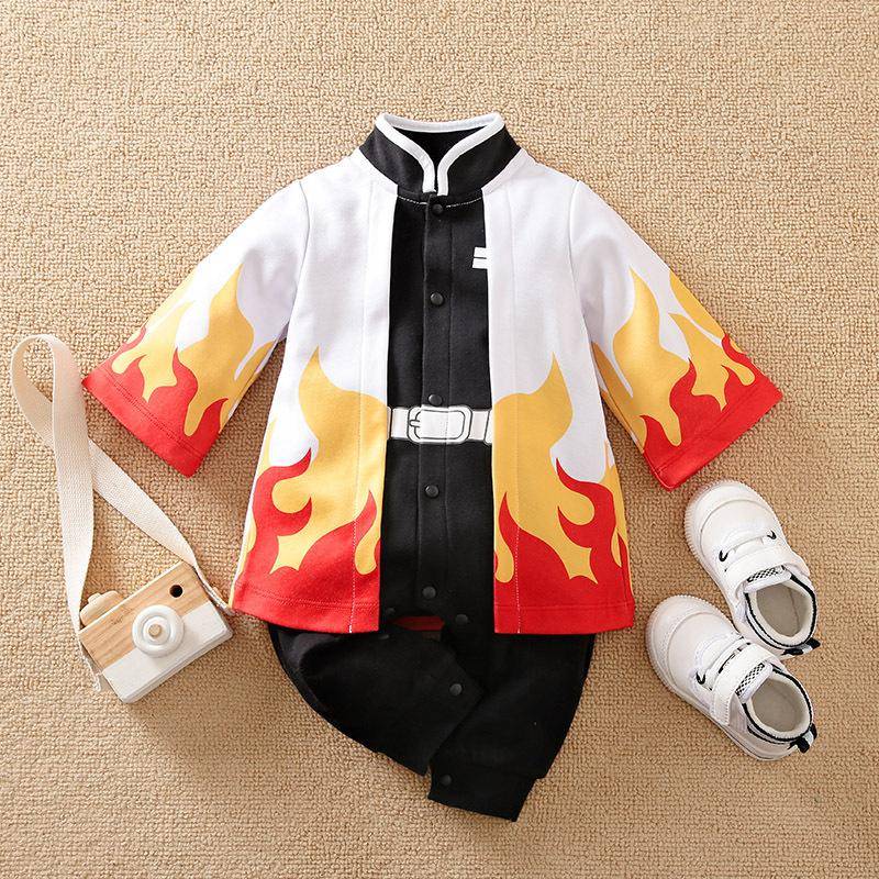 Demon Slayer Cosplay Kostüm Baby Kleidung Kinder Cartoon Anime Strampler Junge Mädchen Chrismats Halloween Baby Cosplay Colthes Säugling Baby Overall Overalls 80cm von Joom DACH