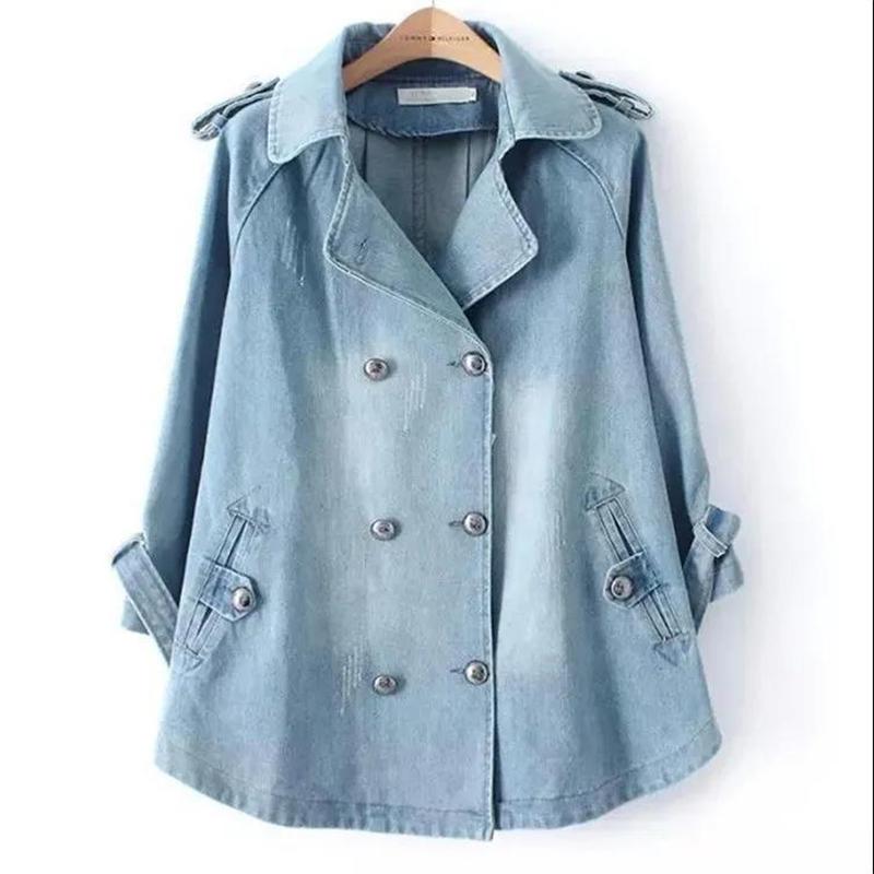Denim Mantel Mittlere Länge frauen Lose Wilden Cape Trenchcoat 2023 Frühling und Herbst Koreanische Mode XXL von Joom DACH