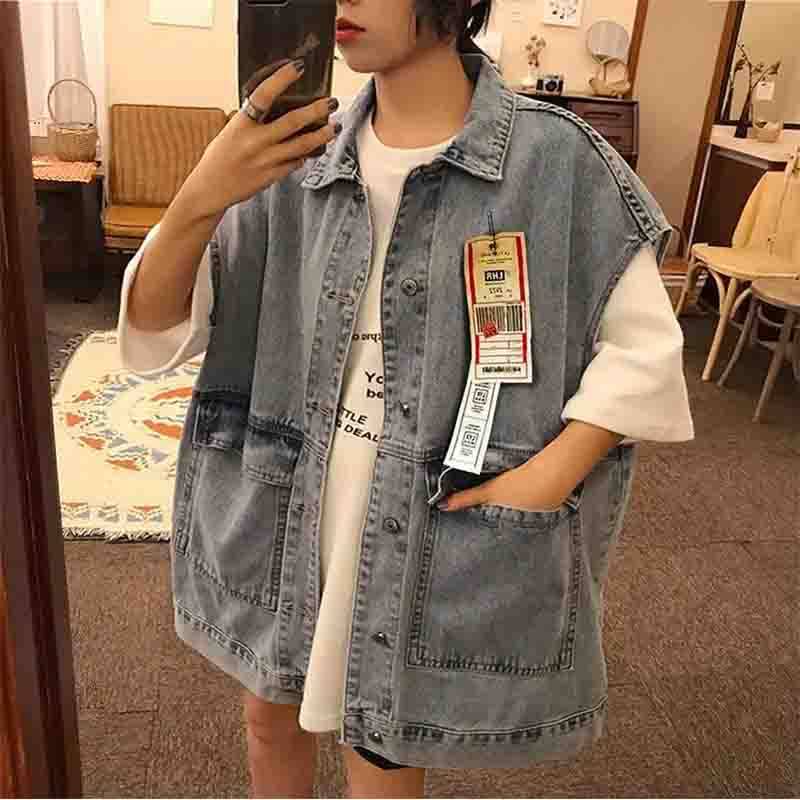 Denim Weste Damen Frühling und Sommer Oberbekleidung lose koreanische Version der kleinen Duft ärmellose Weste Weste Tooling Jacke S von Joom DACH