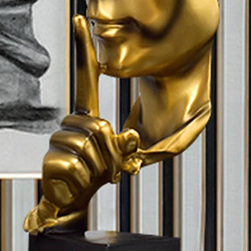 Denker Statue Lebhafte Form Kompakt Kunstharz Attraktive Dekorative Schweigen ist Gold Figur von Joom DACH